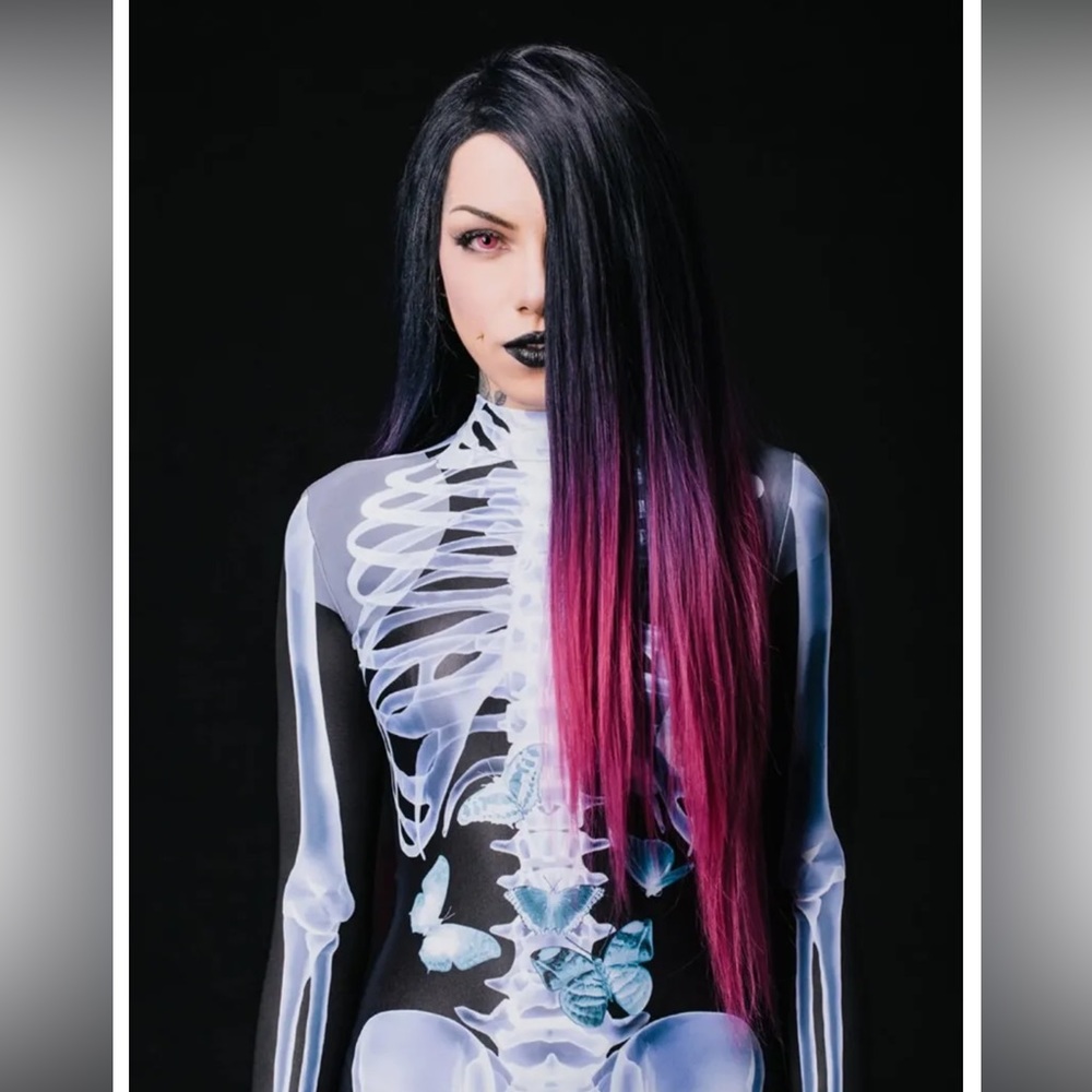 HALLOWEEN COSTUME X RAY SKELETON BODYSUIT medium